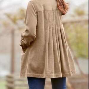Woman Within stunning pleated back fall corduroy jacket in size 14/16 nwot